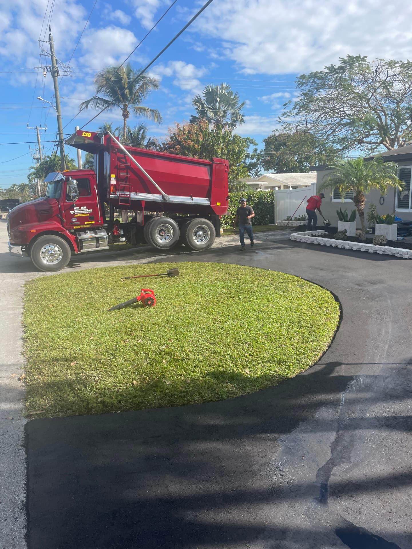 Newly paved asphalt roadway completed by South Florida Paving Inc. in Broward County